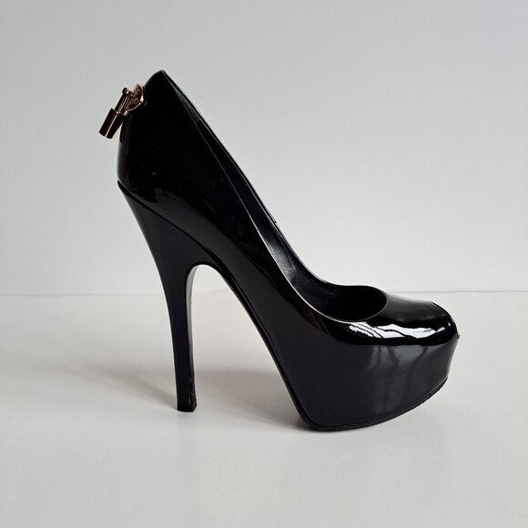 Louis Vuitton Black Leather Platform Oh Really! Peep Toe Pumps Size 36 - Picture 6 of 16
